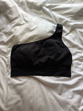 PINK Victoria's Secret Asymmetrical Black Sports Bra